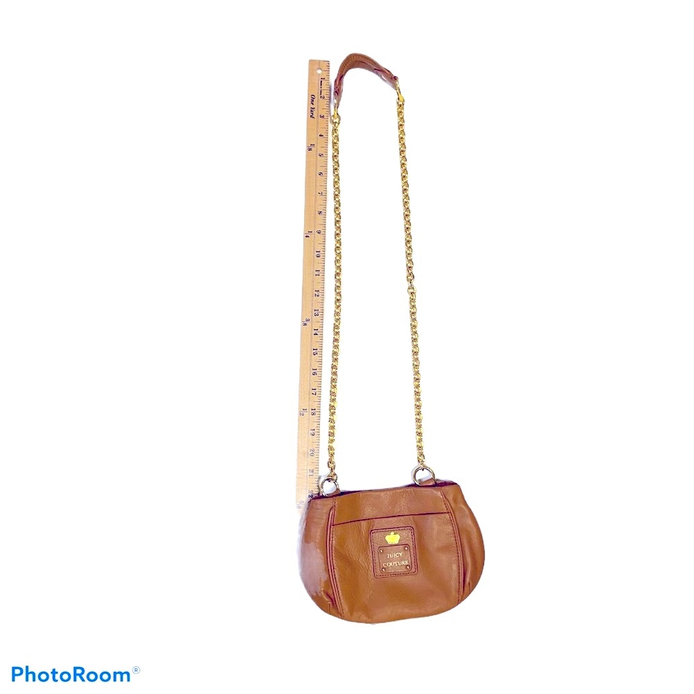Juicy Couture EUC Tan Leather Crossbody Chain Bag - Picture 6 of 8